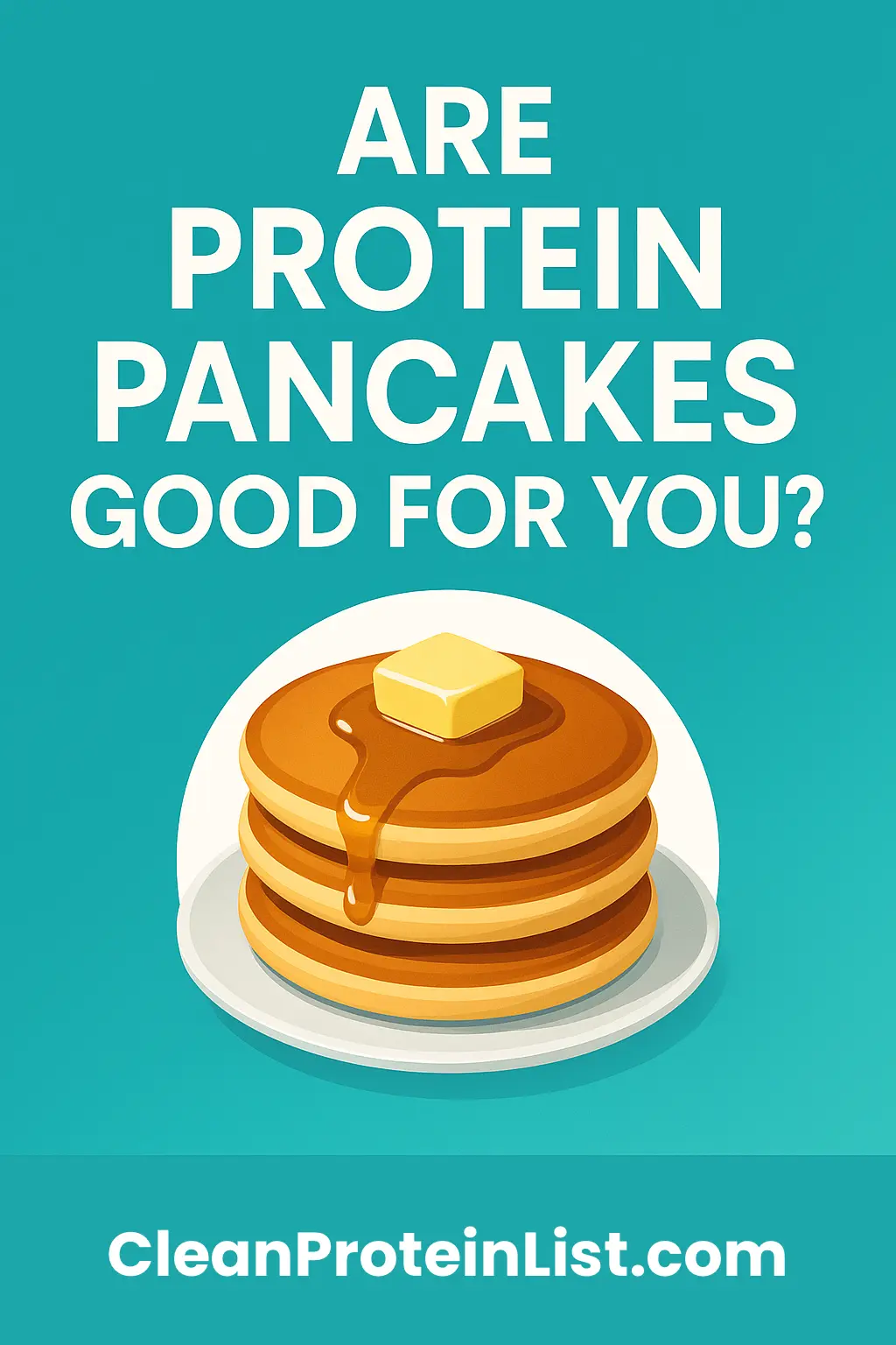 Lead-free protein pancakes stacked high with scoop of protein powder